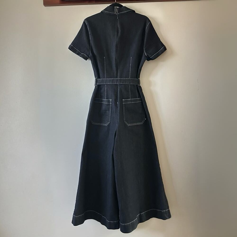 Maeve Wrapped Culotte Jumpsuit: Ponte Edition | Black | Size 6 | Anthropologie - Picture 6 of 16